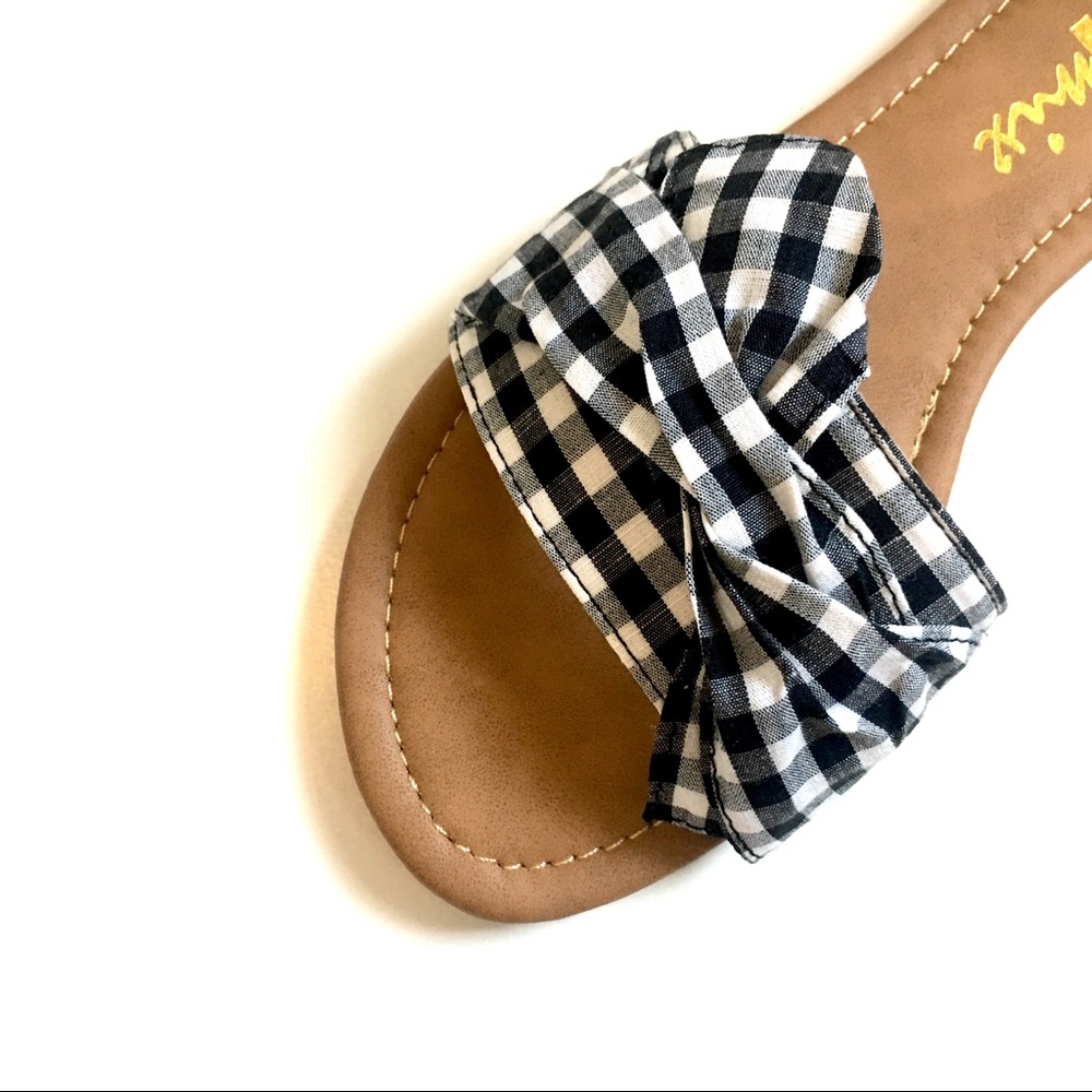 Last Few! Gingham retro bow slip on Sandal Mules - Picture 7 of 7